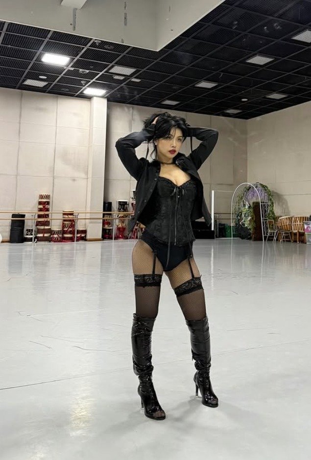 댄서 아이키, 란제리 룩에 망사 스타킹 '파격 섹시'…"옷 입어" [N샷]