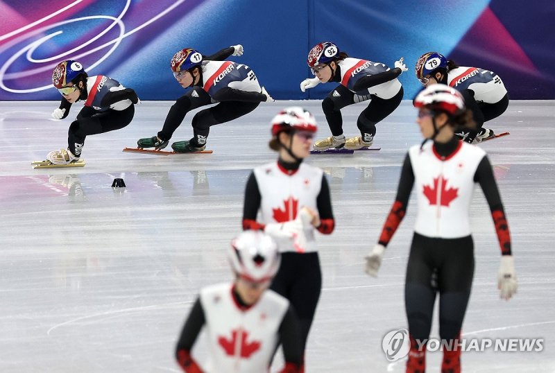 훈련중인 쇼트트랙 대표팀 (출처=연합뉴스)