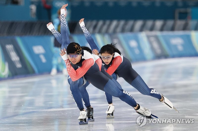 훈련하는 스피드스케이팅 대표팀 (출처=연합뉴스)