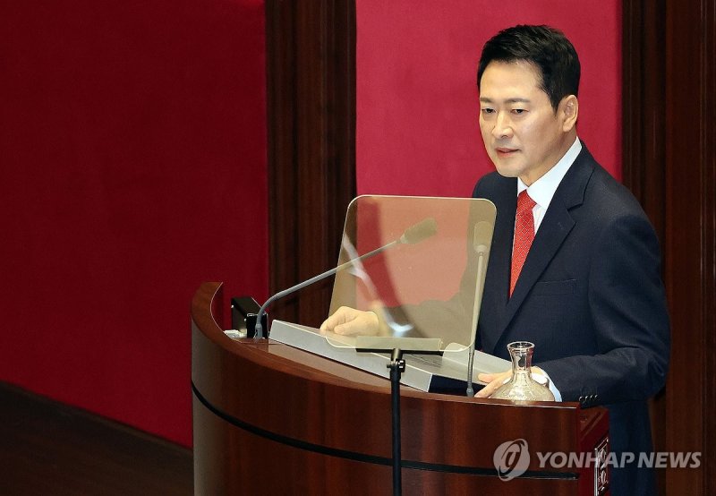 교섭단체 대표 연설하는 장동혁 대표 (출처=연합뉴스)