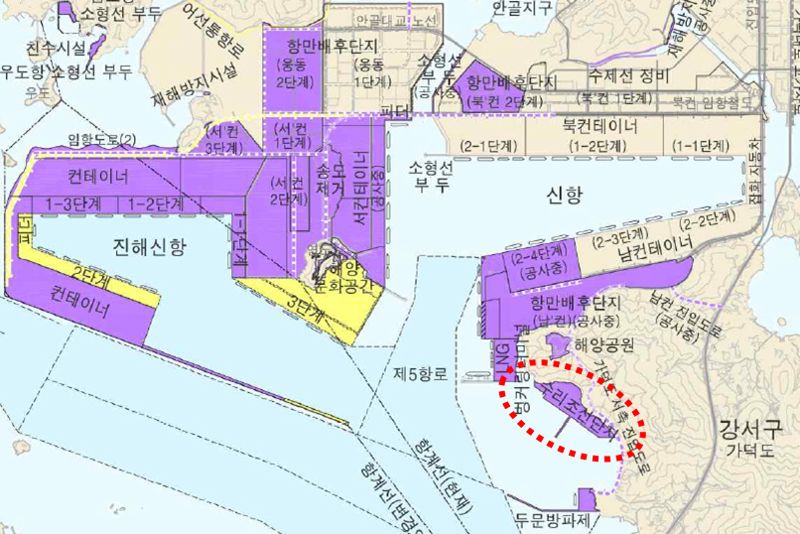 부산항 신항 수리조선단지 조성사업 대상지 계획도. 해양수산부 제공
