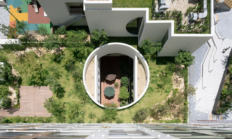 위례 심포니아 1층 정원. 한미글로벌 제공