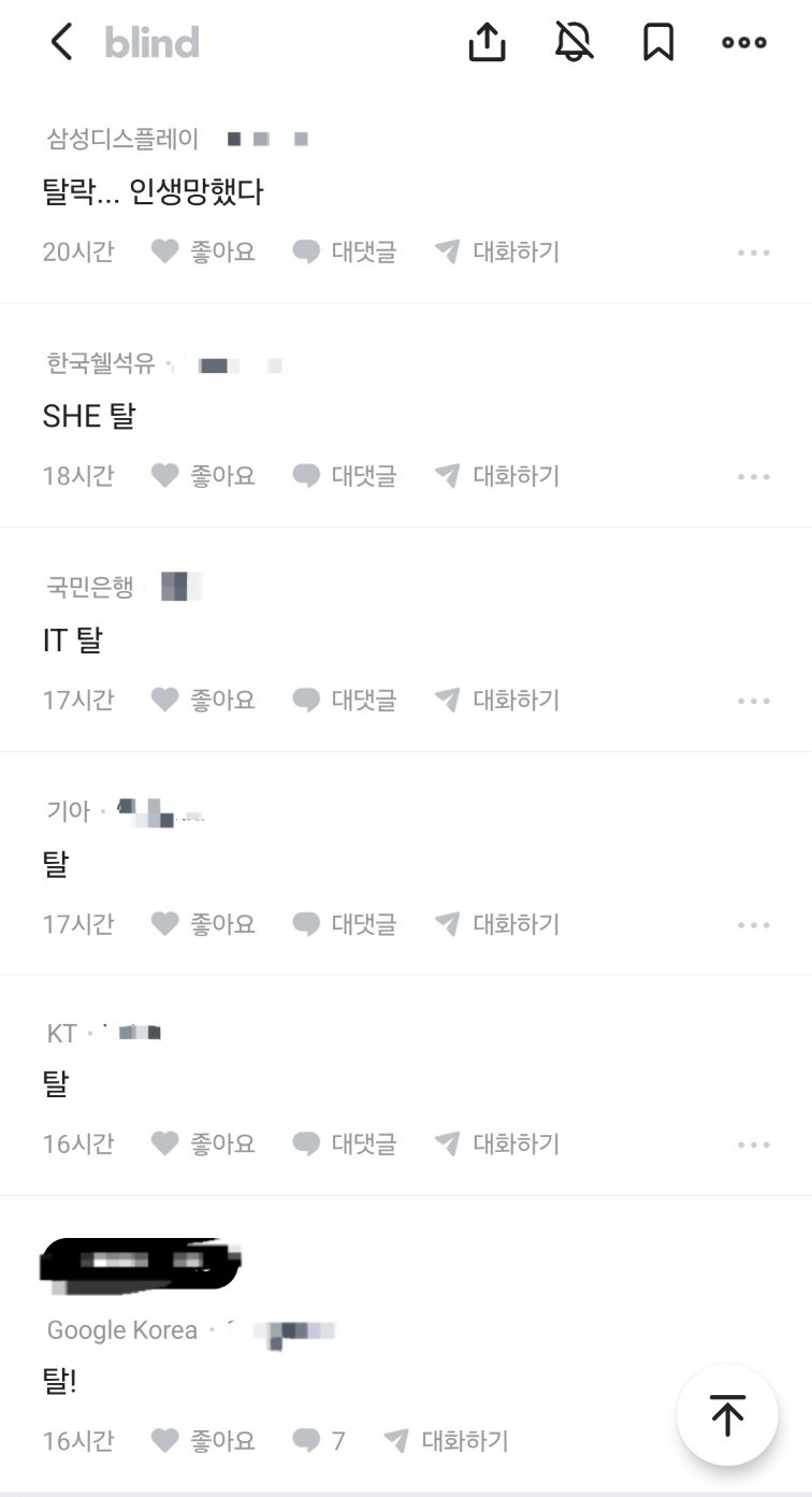 [서울=뉴시스]직장인 커뮤니티 블라인드에 SK하이닉스 서류 결과를 공유하는 이용자들. (사진=블라인드 캡처) 2026.02.06. photo@newsis.com *재판매 및 DB 금지