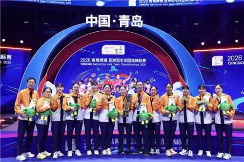 아시아단체선수권대회 우승한 한국 여자 배드민턴 (출처=연합뉴스)