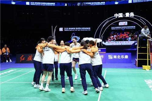 아시아단체선수권대회 우승한 한국 여자 배드민턴 (출처=연합뉴스)