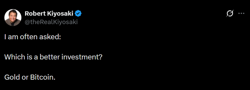 베스트셀러 '부자 아빠 가난한 아빠'의 저자 로버트 기요사키가 이번엔 "단 하나의 자산만 선택해야 한다면 비트코인을 선택할 것"이라고 밝혀 화제다. /사진=로버트 기요사키 엑스(구 트위터) 계정 캡처