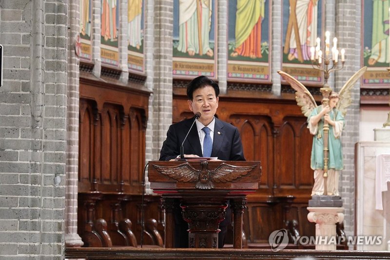 축사하는 정동영 장관 (출처=연합뉴스)