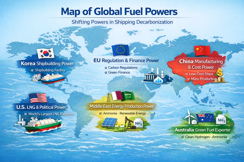 글로벌 연료 패권 지도에 대한 생성형 이미지. 챗GPT