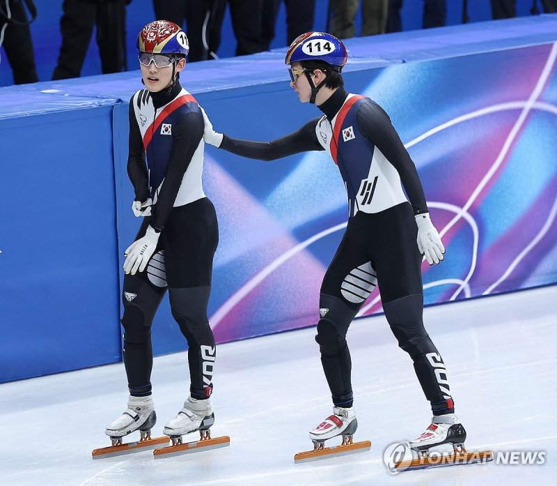 쇼트트랙 남자 1500m 준준결승 임종언 탈락 (출처=연합뉴스)