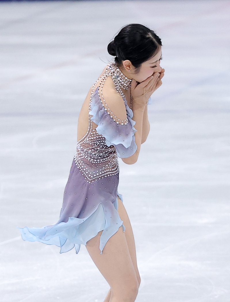 피겨 이해인이 17일(현지시간) 이탈리아 밀라노 아이스스케이팅 아레나에서 열린 2026 밀라노·코르티나담페초 동계올림픽 피겨 스케이팅 여자 싱글 쇼트 프로그램에서 연기를 마친 후 기뻐하고 있다. 2026.2.18 ⓒ 뉴스1 김성진 기자 /사진=뉴스1