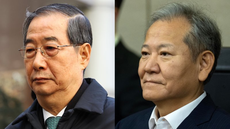 한덕수 전 국무총리, 이상민 전 행정안전부 장관. *재판매 및 DB 금지