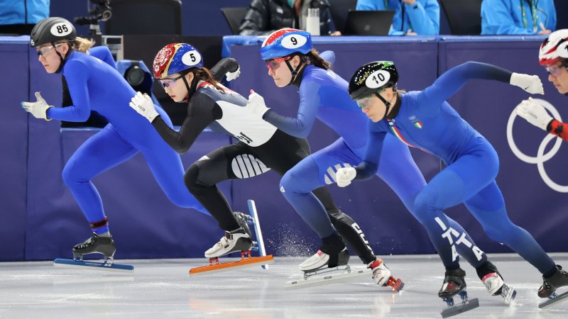 쇼트트랙 최민정이 16일(현지시간) 이탈리아 밀라노 아이스스케이팅 아레나에서 열린 2026 밀라노·코르티나담페초 동계올림픽 쇼트트랙 여자 1000m 준결승에서 질주하고 있다. 2026.2.16 ⓒ 뉴스1 김진환 기자