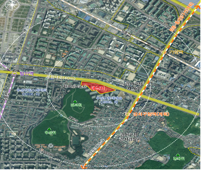 KBS스포츠월드부지 위치도. 서울시 제공