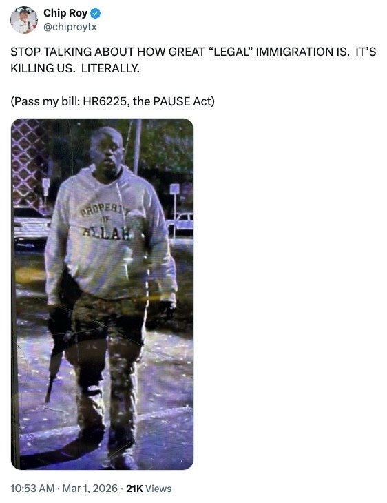 칩 로이 美하원의원, 총격 용의자 추정사진 게시 (출처=연합뉴스)