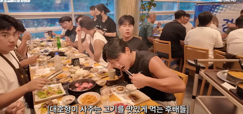 이대호 경남고 회식 장면.이대호 유튜브 캡쳐