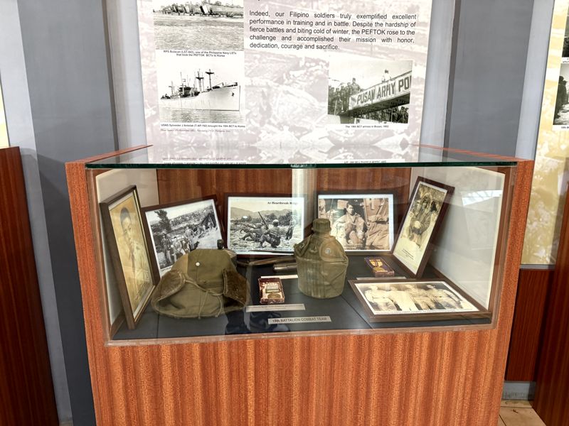 필리핀 한국전 참전 기념관에 전시된 필리핀 한국 원정군 용사의 소지품들. 사진=현대자동차그룹 제공