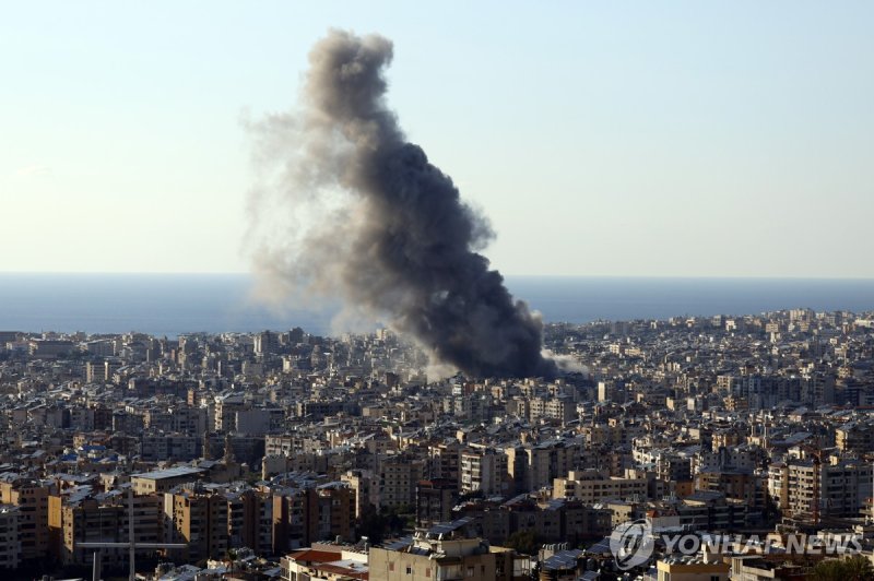 이스라엘의 공습 받은 레바논 베이루트 남부 (출처=연합뉴스)