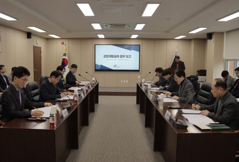 강원개발공사가 3일 본사 대회의실에서 김광래 강원특별자치도 경제부지사를 맞아 주요 사업 추진현황을 공유하고 현안사항에 대한 협력 방안을 논의했다. 강원개발공사 제공