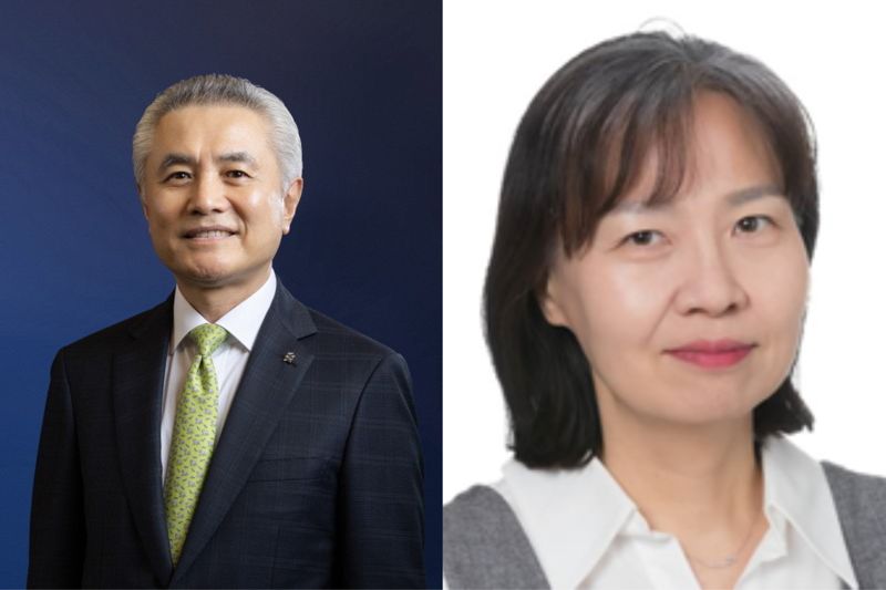 박종복 전 SC제일은행장(왼쪽)·임승연 국민대학교 교수. 신한금융지주 제공