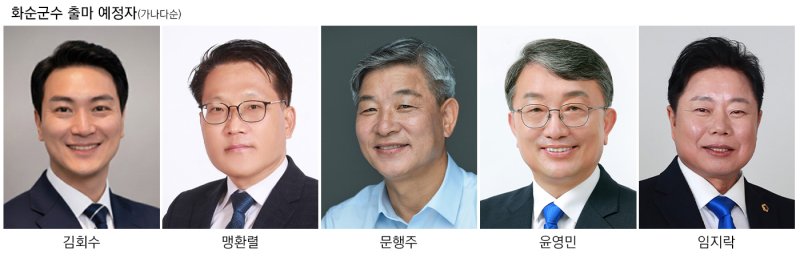 [담양=뉴시스] 제9회 전국동시지방선거 화순군수 출마 예정자들. 가나다순. (그래픽=최희영) photo@newsis.com