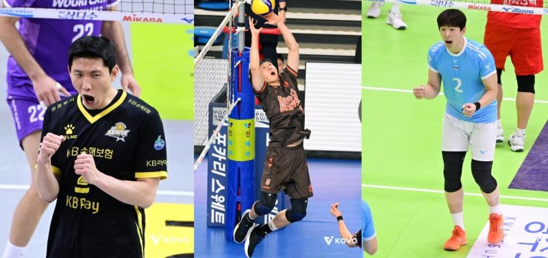 KB손해보험 황택의와 OK저축은행 이민규, 대한항공 한선수(사진 왼쪽부터). (출처=연합뉴스)