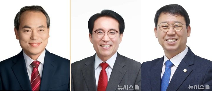 [시흥=뉴시스]6.3 지방선거 시흥시장 후보군. 사진 왼쪽부터 김윤식, 정필재(이상 국민의힘), 박춘호 조국혁신당 출마예정자.(사진=뉴시스DB)photo@newsis.com