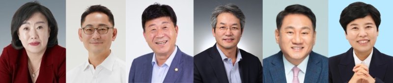 [고양=뉴시스] 왼쪽부터 국민의힘 곽미숙, 김완규, 김영식, 이동환, 오준환, 진보당 송영주.(사진=뉴시스 DB) photo@newsis.com