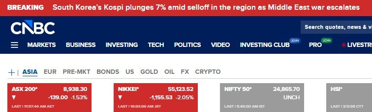 CNBC 속보 - CNBC 갈무리