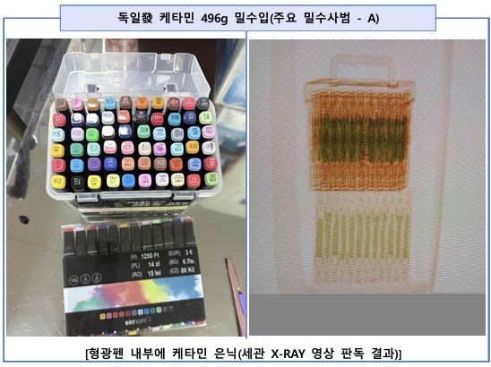[수원=뉴시스] 형광펜 내부에 은닉해 밀수입하려던 마약. (사진=마약범죄 정부합동수사본부 제공) 2026.03.04. photo@newsis.com *재판매 및 DB 금지