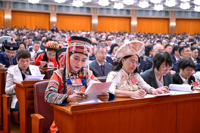 [베이징=신화/뉴시스] 제14기 중국인민정치협상회의(정협) 전국위원회 제4차 회의 개막식이 4일 오후 베이징 인민대회당에서 열리고 있다. 2026.03.04