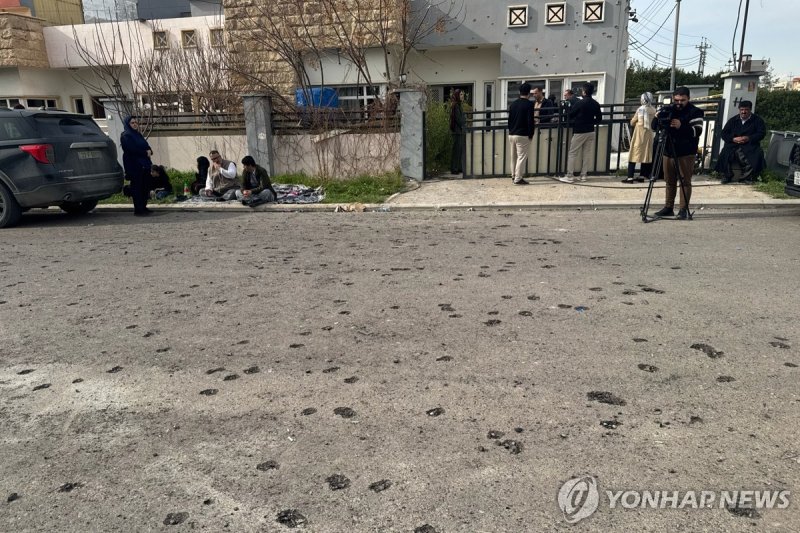 드론 공격 당한 이라크 이르빌의 이라크 쿠르드족 거주지역 (출처=연합뉴스)