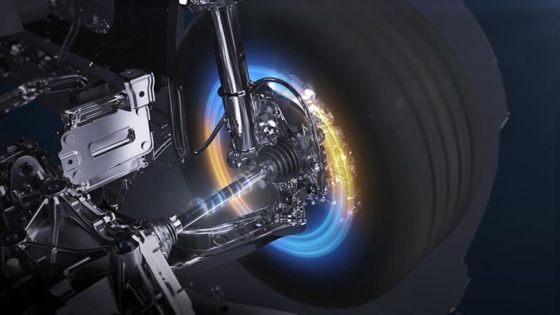 EV5에 탑재된 가속 제한 보조(ALA) 기술이 작동돼 구동 모터 토크가 제한되고 감속되는 장면. 기아 제공.