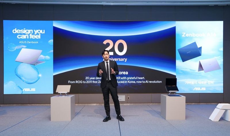 잭 황 에이수스 코리아 지사장이 10일 서울 마포구 호텔 나루에서 열린 신제품 발표 행사에서 발언하고 있다. 에이수스 코리아 제공