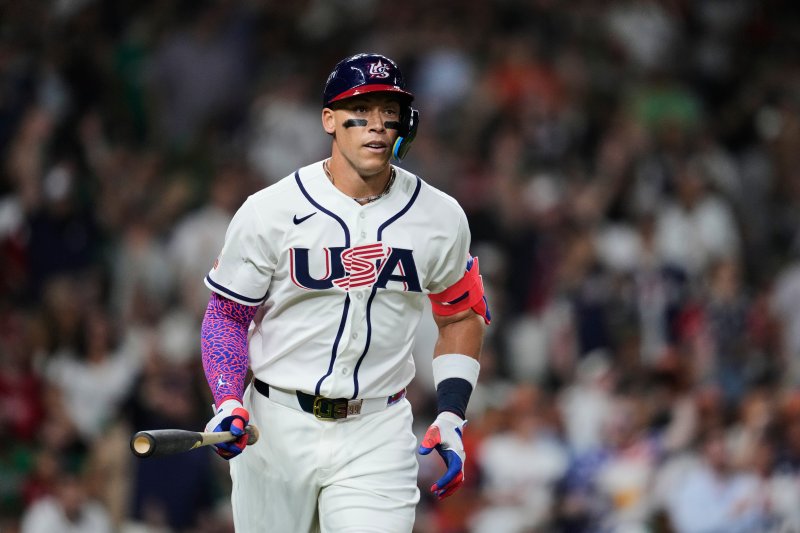 [휴스턴=AP/뉴시스] 미국 야구 대표팀의 애런 저지. 2026.03.10.