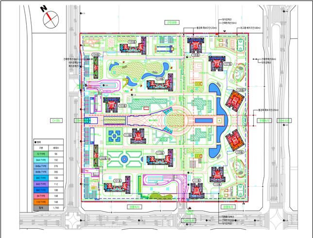 송도 글로벌타운(가칭) 3단계 사업 평형 배치도. 인천글로벌시티 제공.