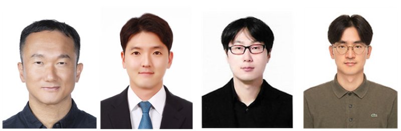 [서울=뉴시스]우주항공용 AI뉴로모픽 반도체 기술 검증 주요 연구진. (왼쪽부터) 한국원자력연구원 강창구 박사(공동교신저자), 이용수박사 (공동교신저자)충북대학교 박우진 박사 (제1저자), 조병진 교수(공동교신저자). (사진=과기정통부 제공) *재판매 및 DB 금지