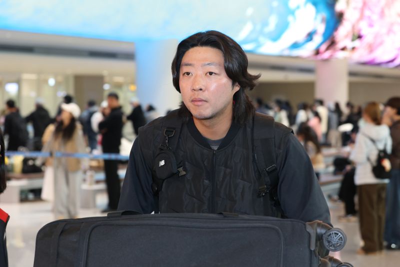 스프링캠프 귀국 현장에서 만난 김범수.KIA 타이거즈 제공