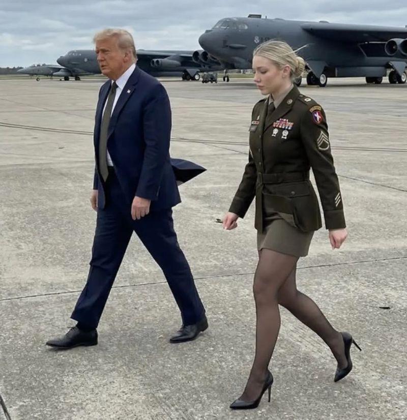 트럼프도 '따봉' 날린 미모의 여군, 누군지 알고보니.. 놀라운 반전