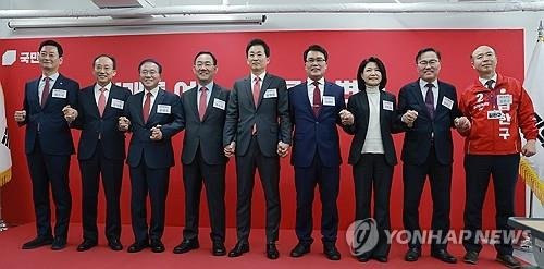 국민의힘 대구시장 후보 면접 참석한 예비후보들 (출처=연합뉴스)