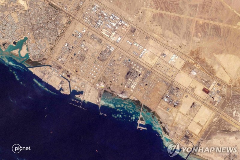 사우디 아라비아 서부 홍해 연안에 위치한 얀부 항구의 위성사진 (출처=연합뉴스)
