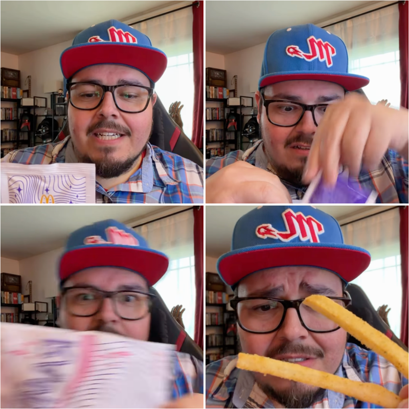 맥도날드가 지난달 31일부터 미국 전역에서 판매를 시작한 '케이팝 데몬 헌터스 밀'에서 라면수프 맛의 소스를 뿌려 먹는 감자튀김이 화제가 되고 있다. 사진은 라면 소스를 뿌려 감자튀김을 먹는 방법을 알려주는 영상./사진=인스타그램 캡처