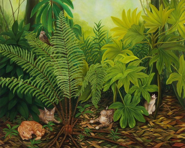 허문희 작가의 ‘숲의 시간-나고 자라나는 삶’(2020). 제주현대미술관 ‘곶자왈: 시간을 머금은 숲’전은 곶자왈을 치유와 생명, 제주인의 삶과 기억이 겹친 공간으로 조명한다. /사진=제주현대미술관 제공