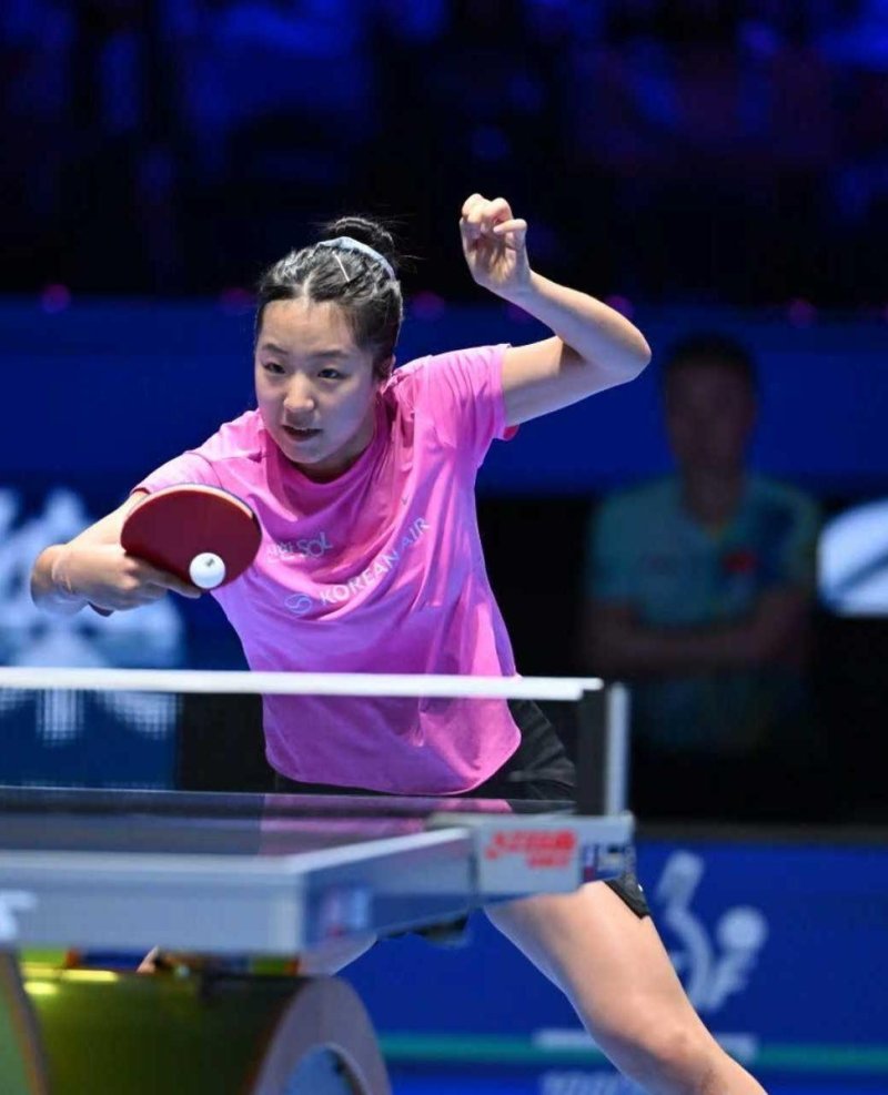 여자 월드컵에 나선 신유빈의 경기 장면 (출처=연합뉴스)