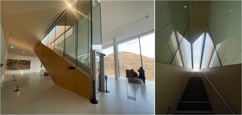 오아르미술관의 옥상에서도 대릉원을 볼 수 있다. 2층 전시관에서 시작되는 계단을 통해 옥상으로 올라갈 수 있다. /사진=서윤경 기자