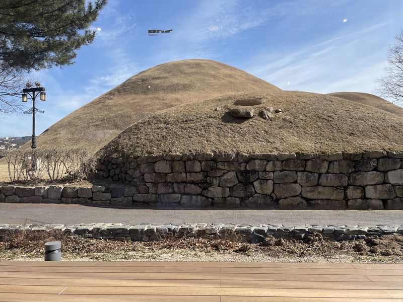 오아르미술관의 1층 카페는 쉬어가는 곳에서 나아가 대릉원을 감상하는 공간이다. 정원과 낮은 담 등은 대릉원을 감상하는데 건축가의 고민이 담겨 있다./사진=서윤경 기자