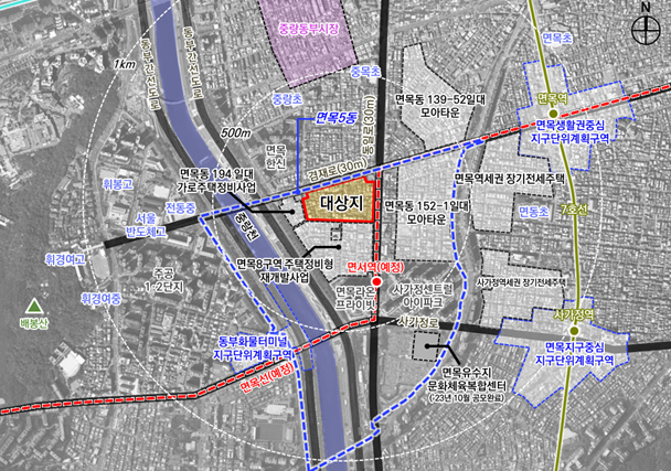 면목10구역 재개발사업 위치도. 서울시 제공