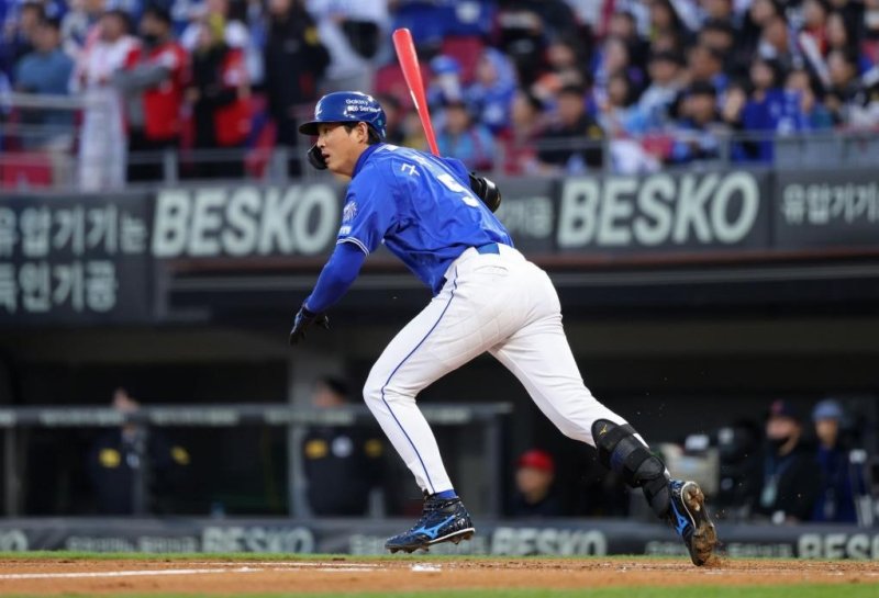 부상으로 빠져있는 캡틴 구자욱.연합뉴스