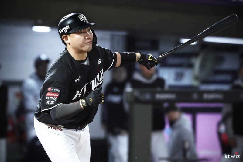 kt 장성우의 7일 롯데전 경기 모습. (출처=연합뉴스)