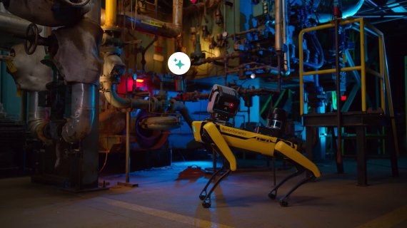 스팟이 산업 현장에서 온도 게이지(Gauge)를 확인하는 장면. 보스턴다이내믹스 제공.