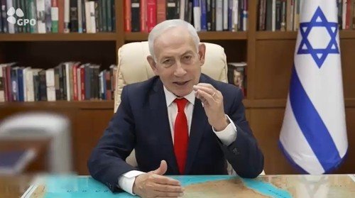 영상 성명 발표하는 네타냐후 이스라엘 총리 (출처=연합뉴스)